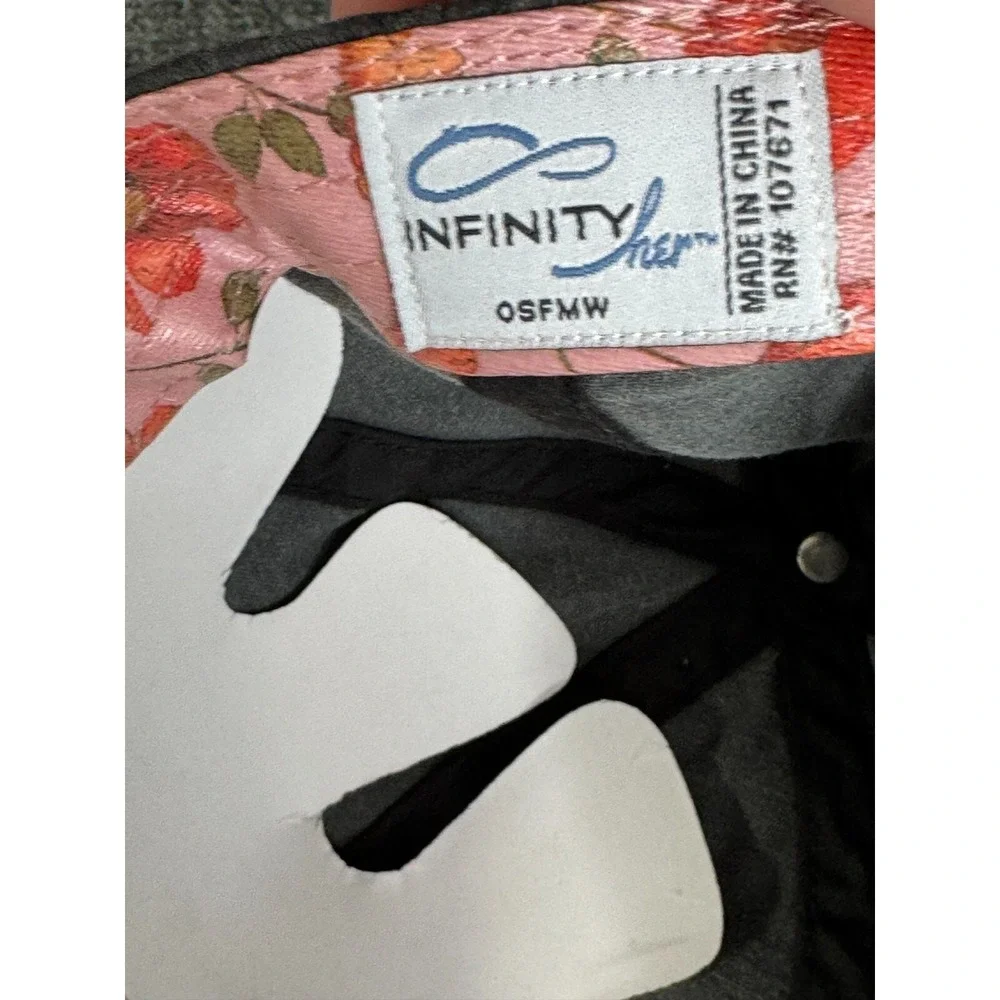 Infinity Her Women Flower Cow Cap Hat Concealed Ponytail Black Fade Farm Country